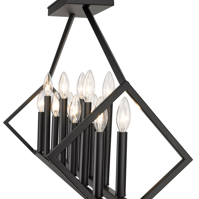 14 Light Island Pendant from the Luca collection in Matte Black finish