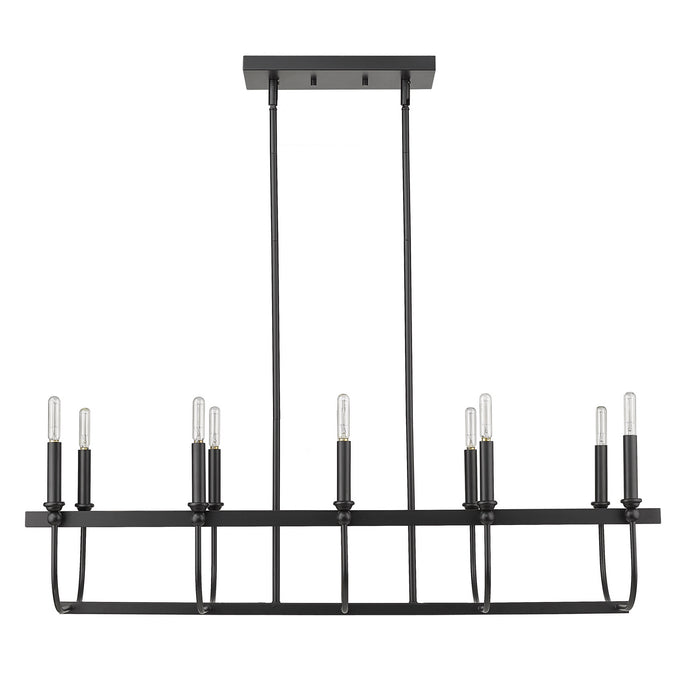 Ten Light Island Pendant from the Beckett collection in Matte Black finish