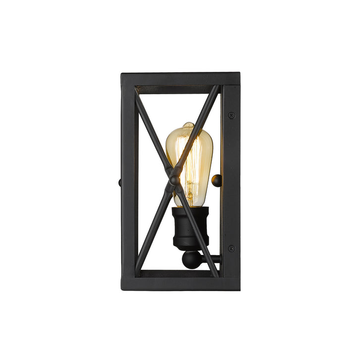 One Light Wall Sconce from the Brooklyn collection in Matte Black finish