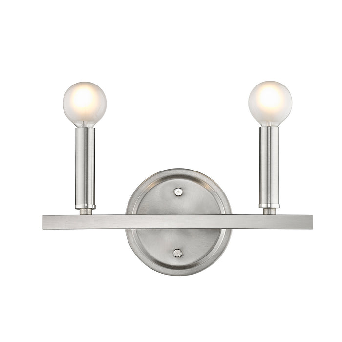 Two Light Vanity from the Sawyer collection in Satin Nickel finish