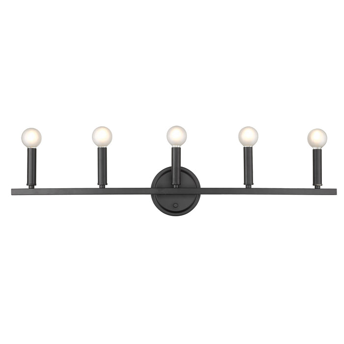 Five Light Vanity from the Sawyer collection in Matte Black finish