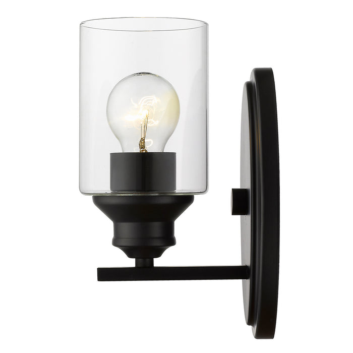 One Light Wall Sconce from the Gemma collection in Matte Black finish