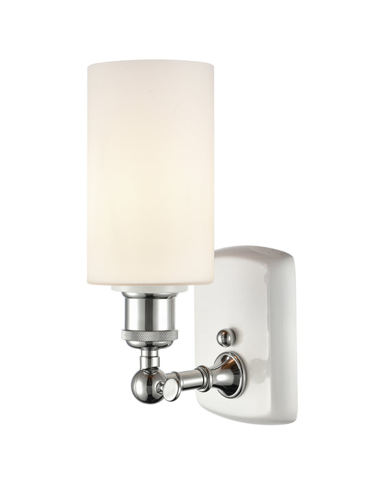 One Light Wall Sconce from the Ballston collection in White and Polished Chrome finish