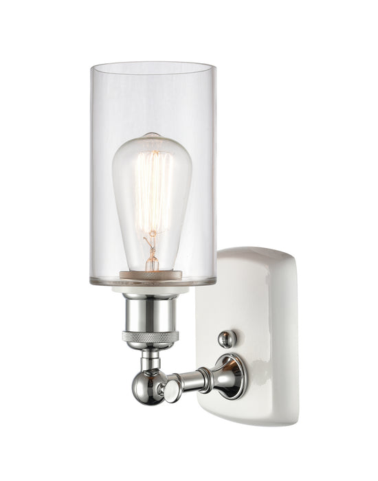 One Light Wall Sconce from the Ballston collection in White and Polished Chrome finish