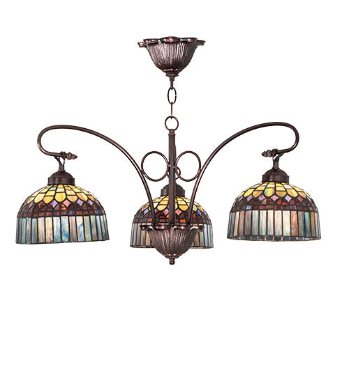 Three Light Chandelier from the Candice collection in Mahogany Bronze finish