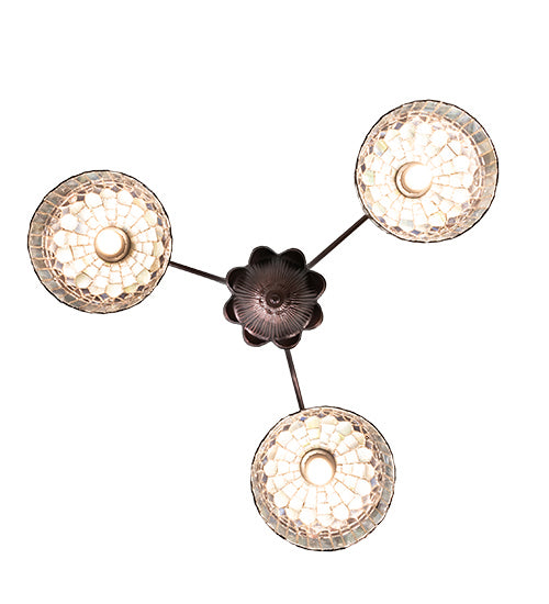 Three Light Chandelier from the Candice collection in Mahogany Bronze finish