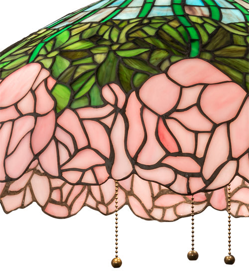 Three Light Pendant from the Tiffany Cabbage Rose collection in Mahogany Bronze finish