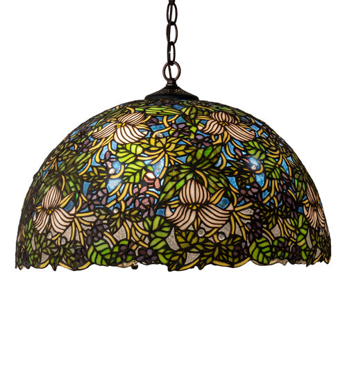 Three Light Pendant from the Trillium & Violet collection in Mahogany Bronze finish