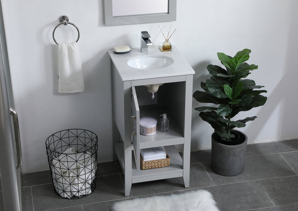 Single Bathroom Vanity from the Aubrey collection in Grey finish