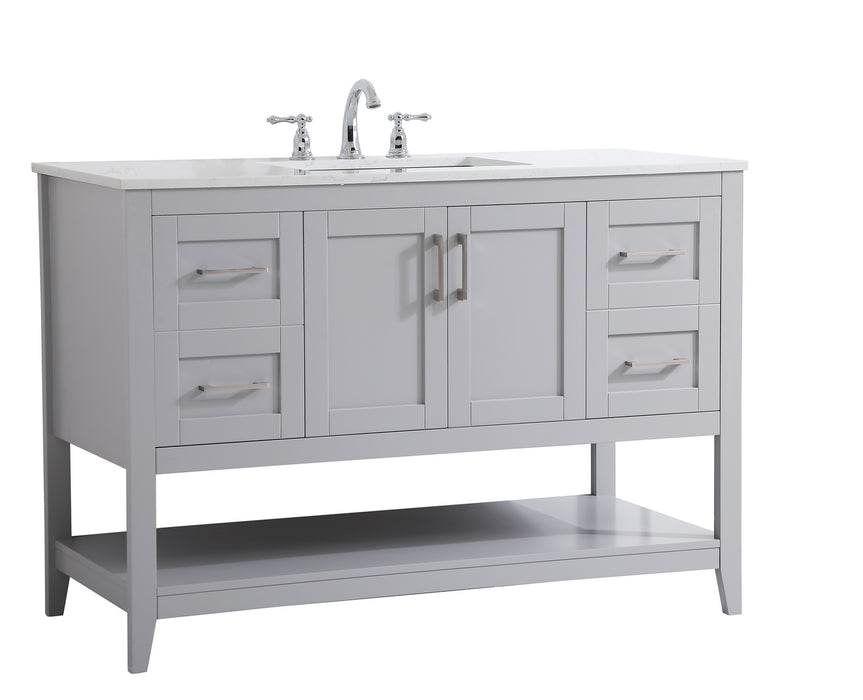 Single Bathroom Vanity from the Aubrey collection in Grey finish