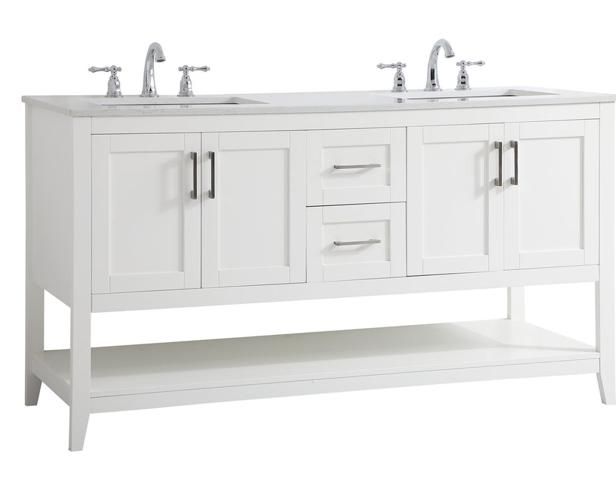 Double Bathroom Vanity from the Aubrey collection in White finish