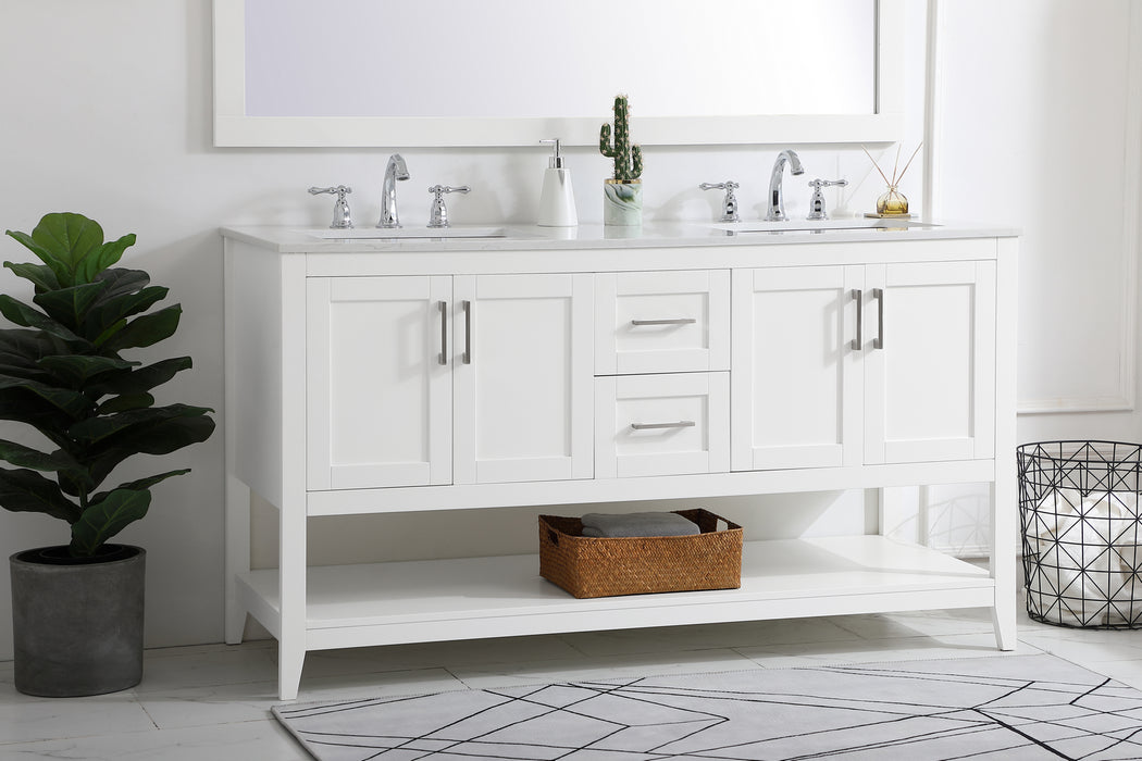 Double Bathroom Vanity from the Aubrey collection in White finish