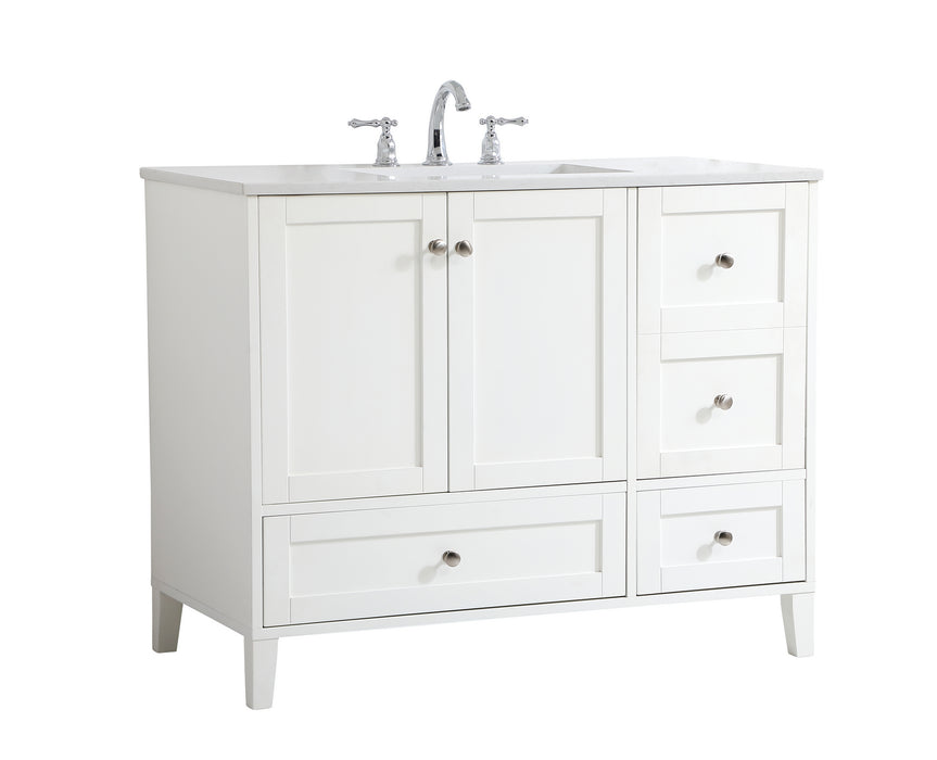 Single Bathroom Vanity from the Sommerville collection in White finish