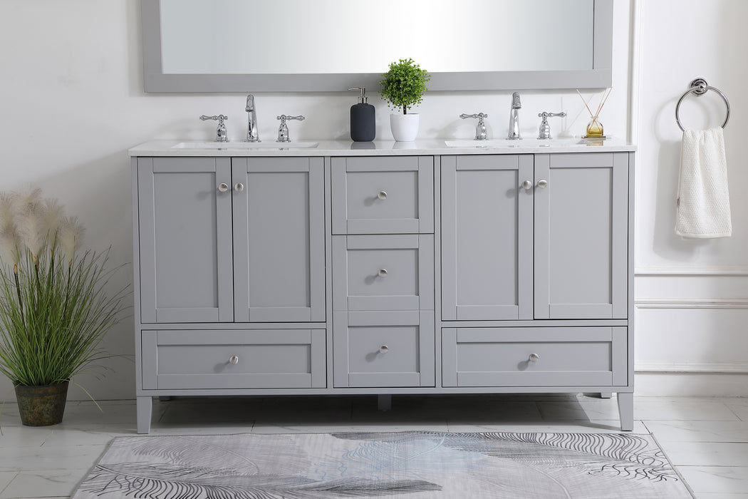 Double Bathroom Vanity from the Sommerville collection in Grey finish