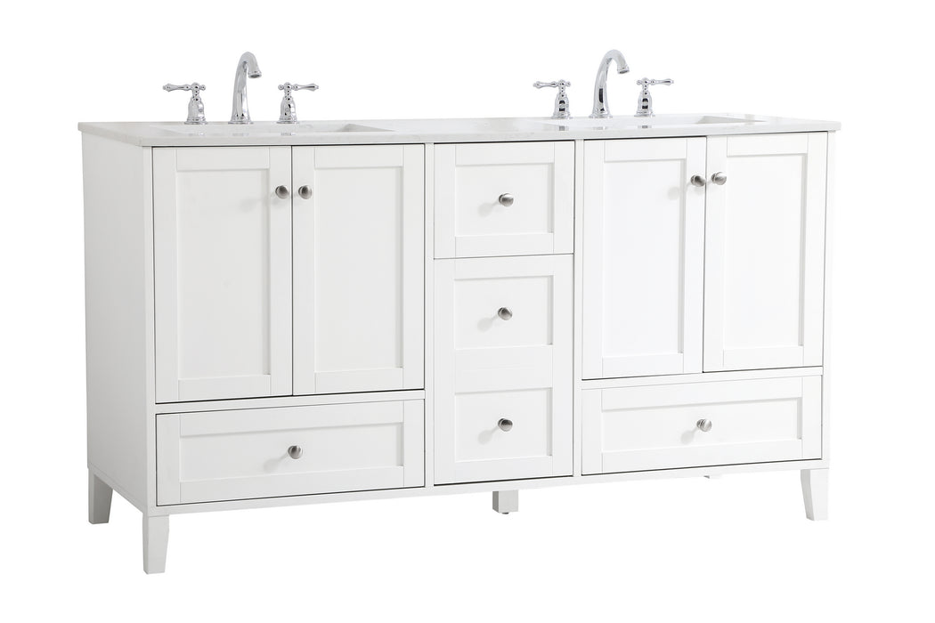 Double Bathroom Vanity from the Sommerville collection in White finish