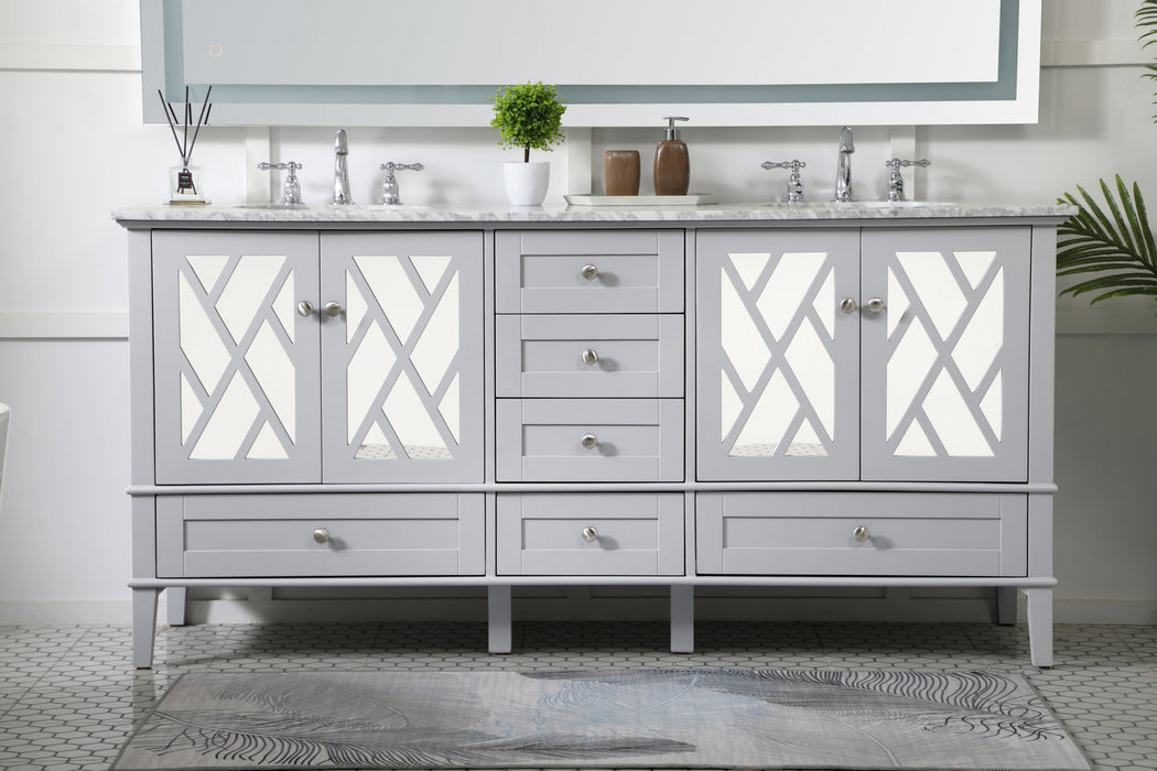 Double Bathroom Vanity Set from the Luxe collection in Grey finish