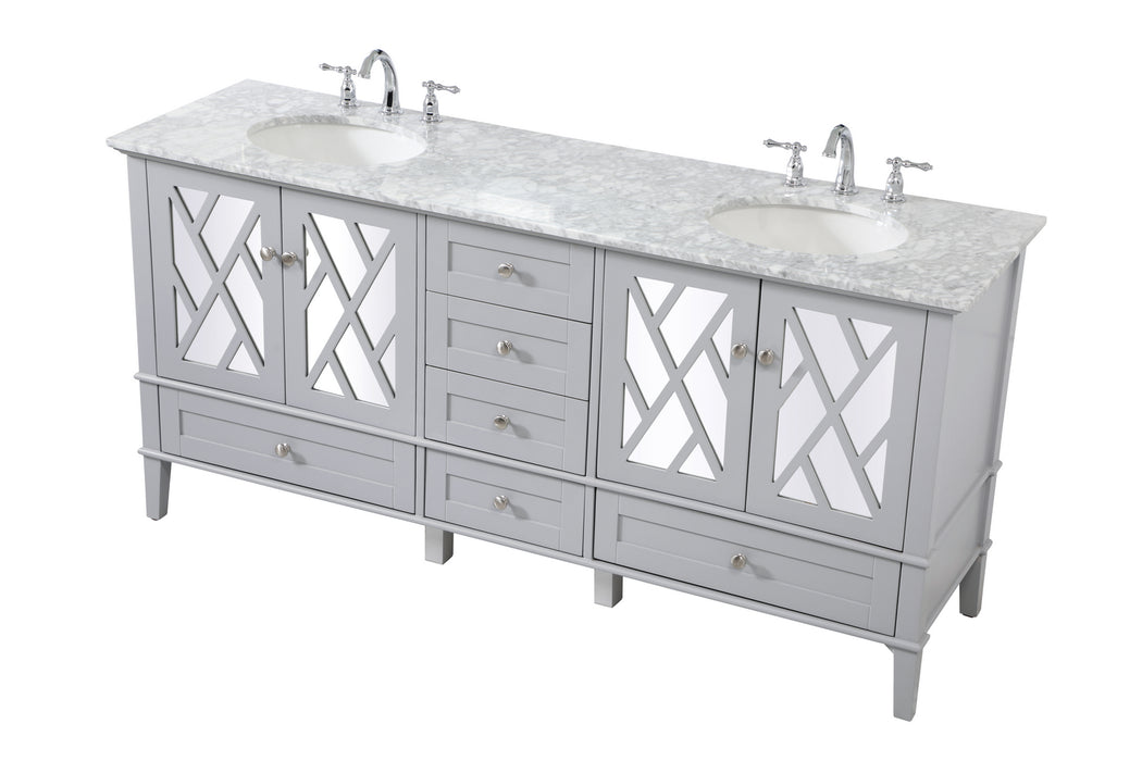 Double Bathroom Vanity Set from the Luxe collection in Grey finish