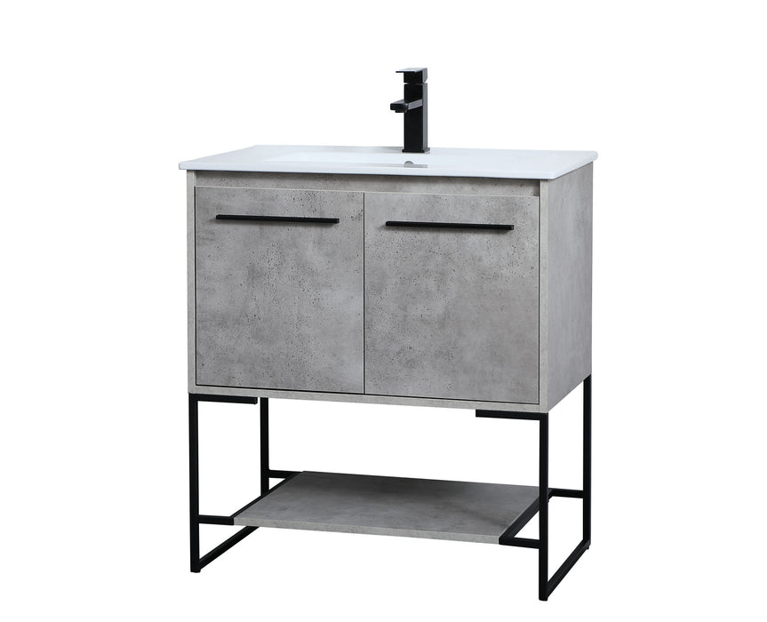 Single Bathroom Vanity from the Gerard collection in Concrete Grey finish