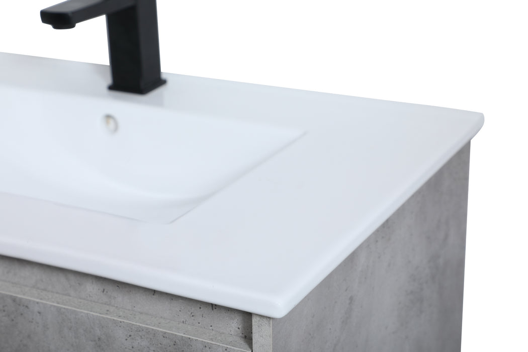 Single Bathroom Vanity from the Gerard collection in Concrete Grey finish