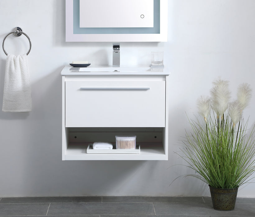 Single Bathroom Floating Vanity from the Kasper collection in White finish