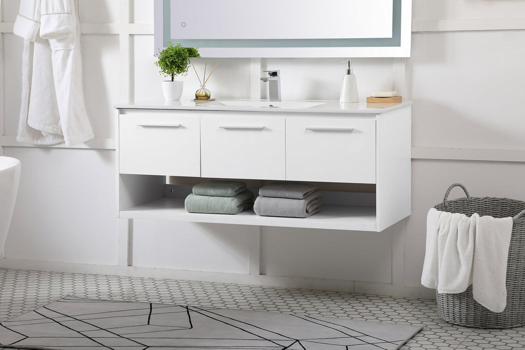 Single Bathroom Floating Vanity from the Kasper collection in White finish
