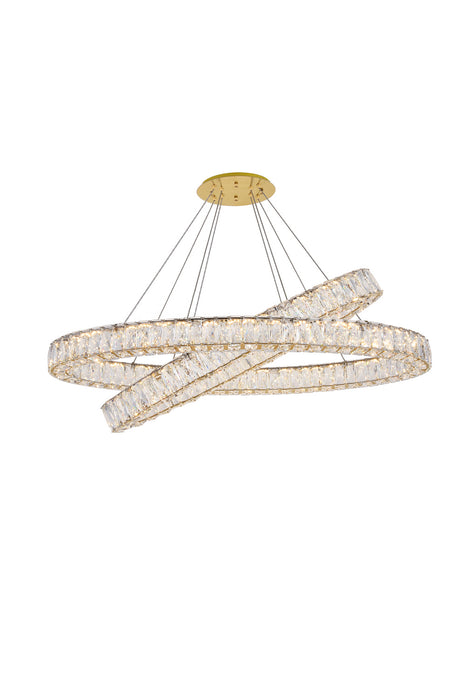 LED Chandelier from the Monroe collection in Gold finish