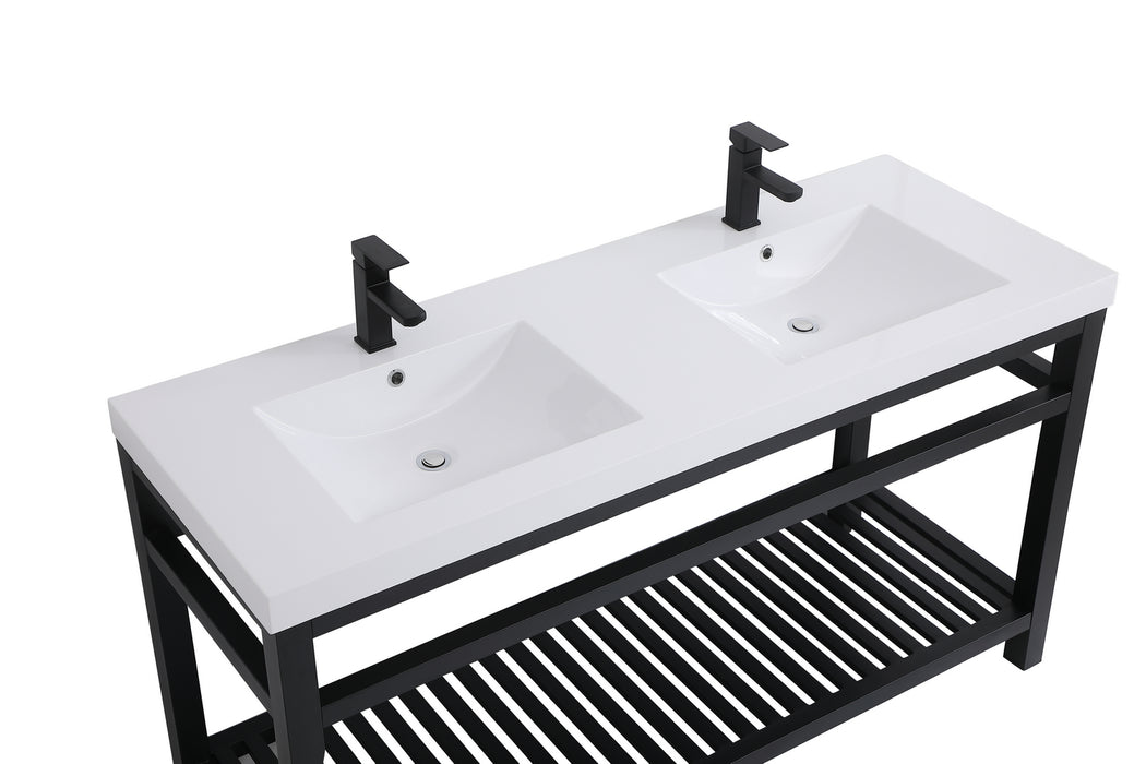 Double Bathroom Vanity from the Raya collection in Black finish