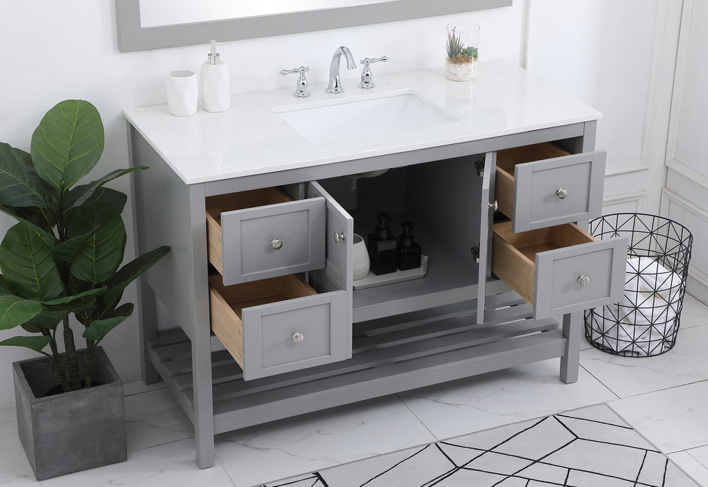 Single Bathroom Vanity from the Theo collection in Gray finish