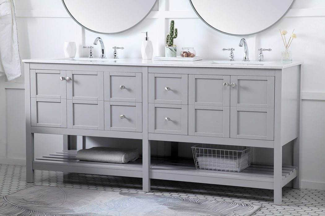 Double Bathroom Vanity from the Theo collection in Gray finish