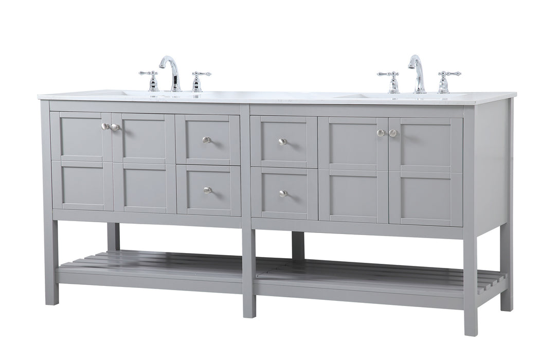 Double Bathroom Vanity from the Theo collection in Gray finish