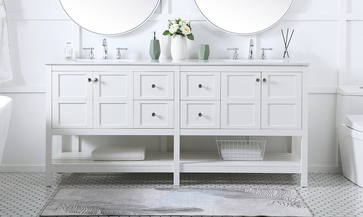 Double Bathroom Vanity from the Theo collection in White finish