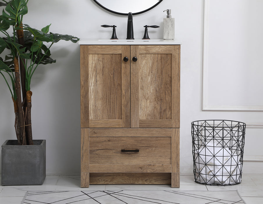 Single Bathroom Vanity from the Soma collection in Natural Oak finish