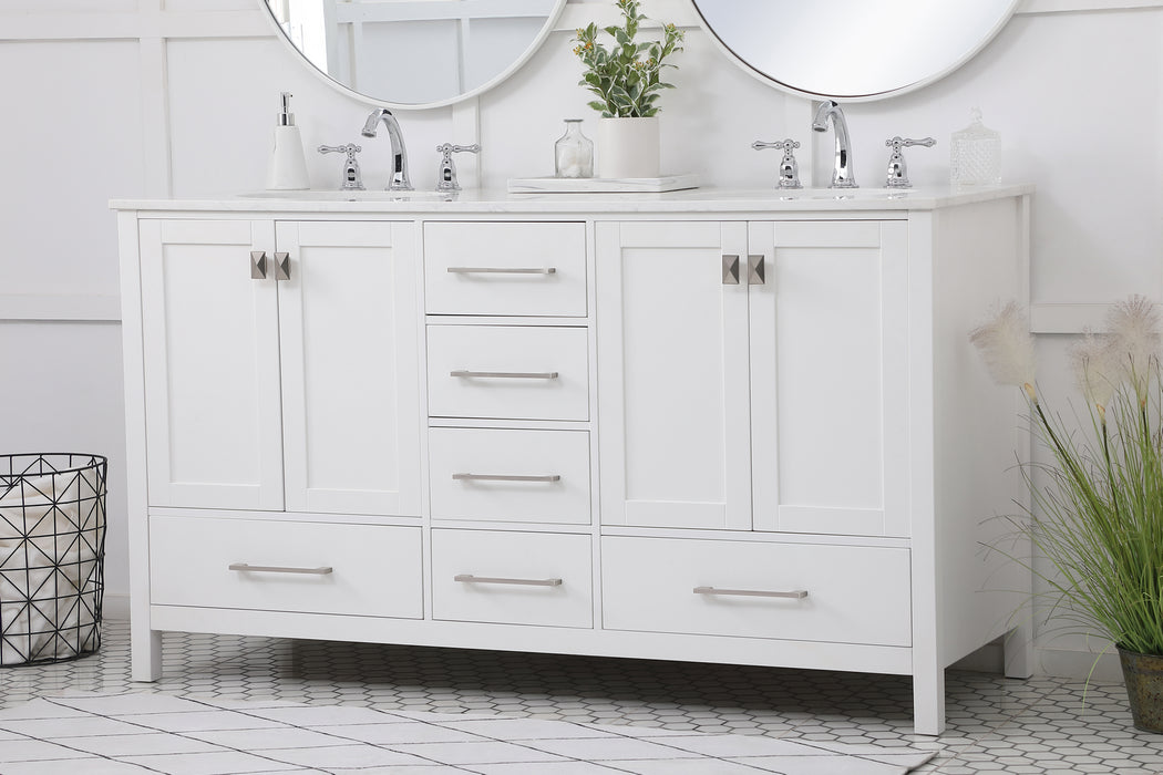 Double Bathroom Vanity from the Irene collection in White finish