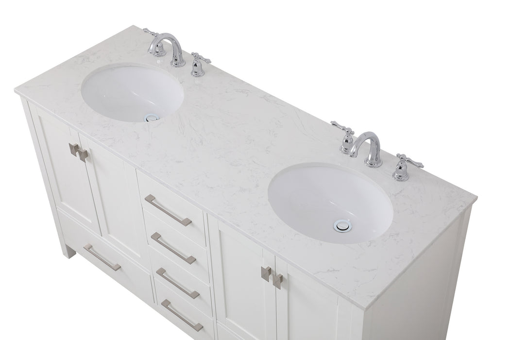 Double Bathroom Vanity from the Irene collection in White finish