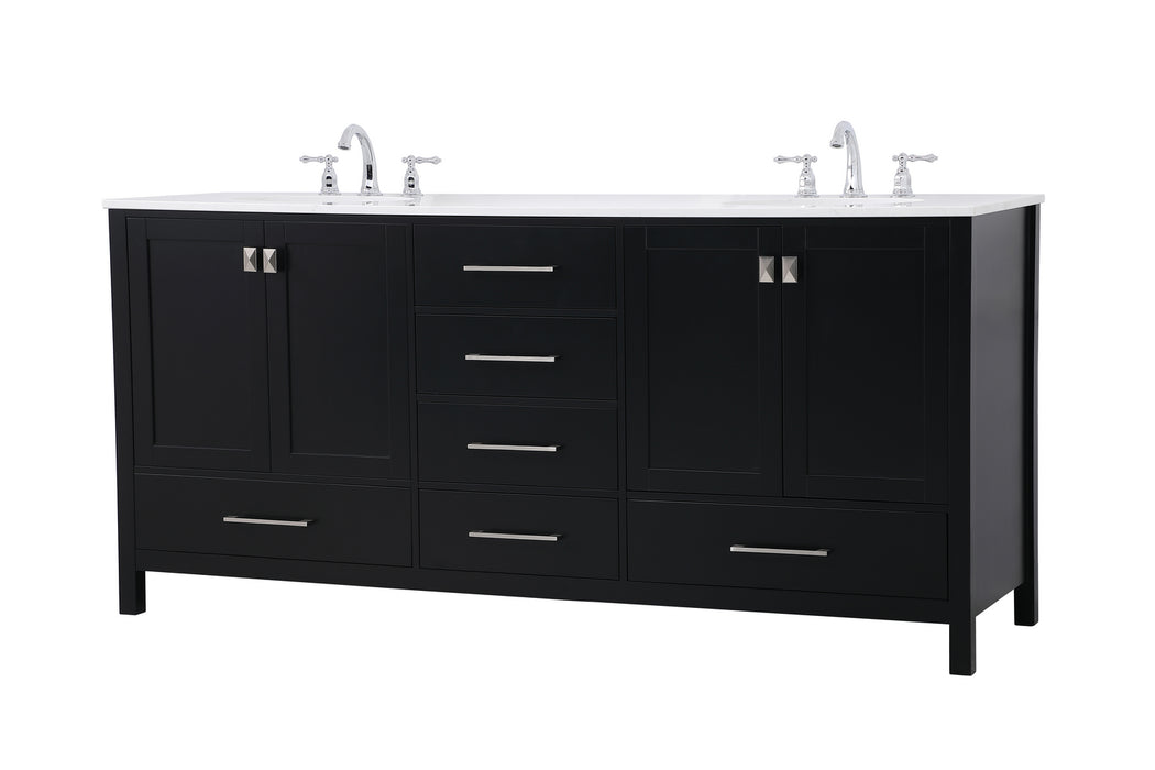 Double Bathroom Vanity from the Irene collection in Black finish