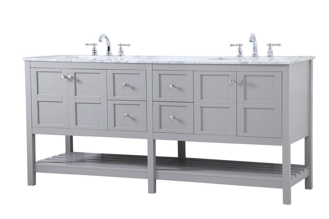 Double Bathroom Vanity from the Thalen collection in Gray finish