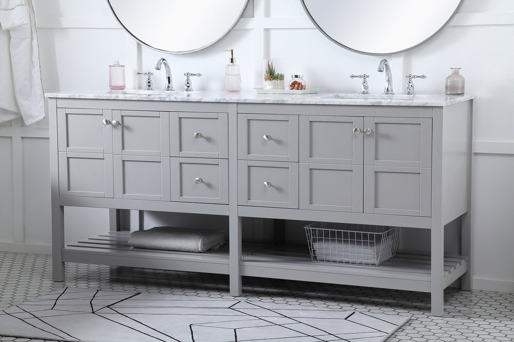 Double Bathroom Vanity from the Thalen collection in Gray finish