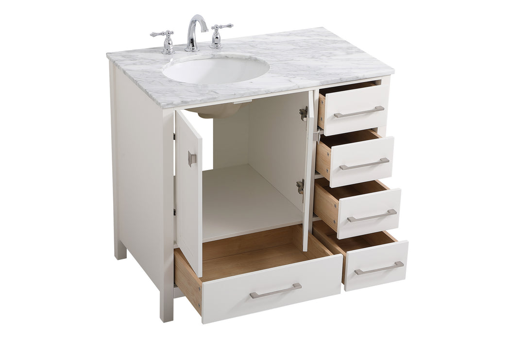 Single Bathroom Vanity from the Erina collection in White finish