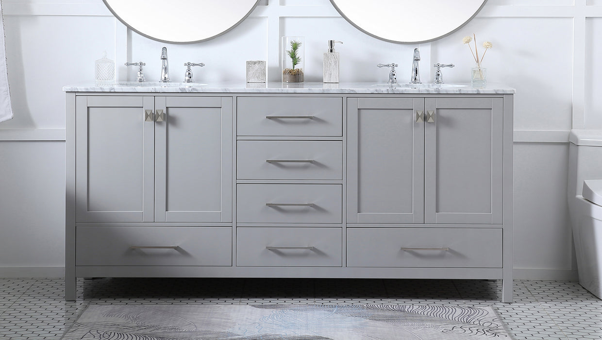 Double Bathroom Vanity from the Erina collection in Gray finish