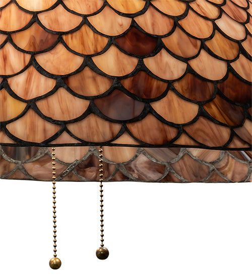 Three Light Pendant from the Tiffany Fishscale collection in Mahogany Bronze finish