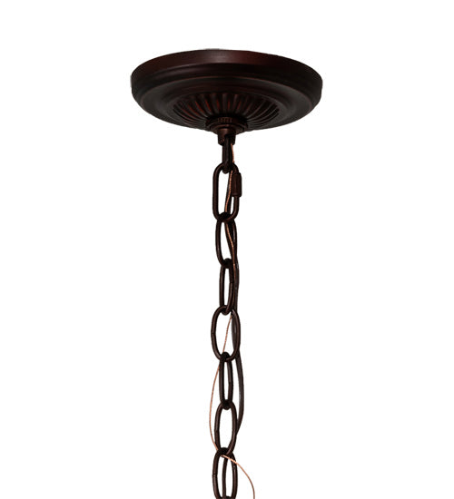 Three Light Pendant from the Tiffany Fishscale collection in Mahogany Bronze finish