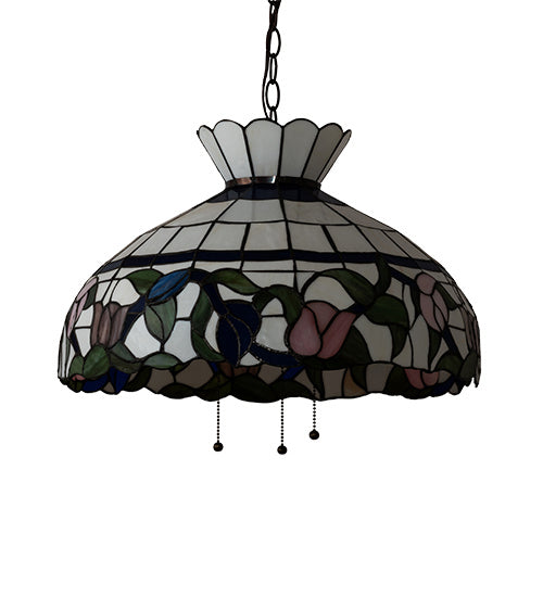 Three Light Pendant from the Rose Vine collection in Mahogany Bronze finish