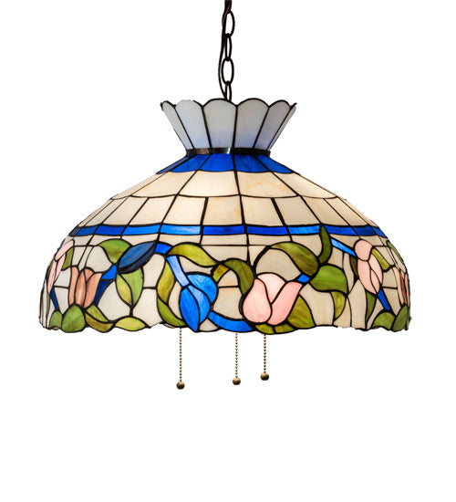 Three Light Pendant from the Rose Vine collection in Mahogany Bronze finish
