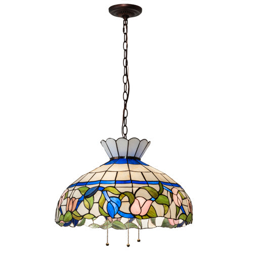 Three Light Pendant from the Rose Vine collection in Mahogany Bronze finish
