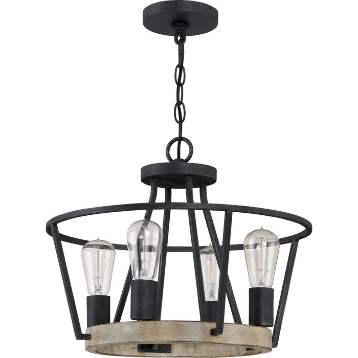 Four Light Pendant from the Brockton collection in Grey Ash finish