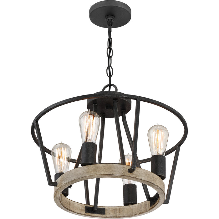 Four Light Pendant from the Brockton collection in Grey Ash finish