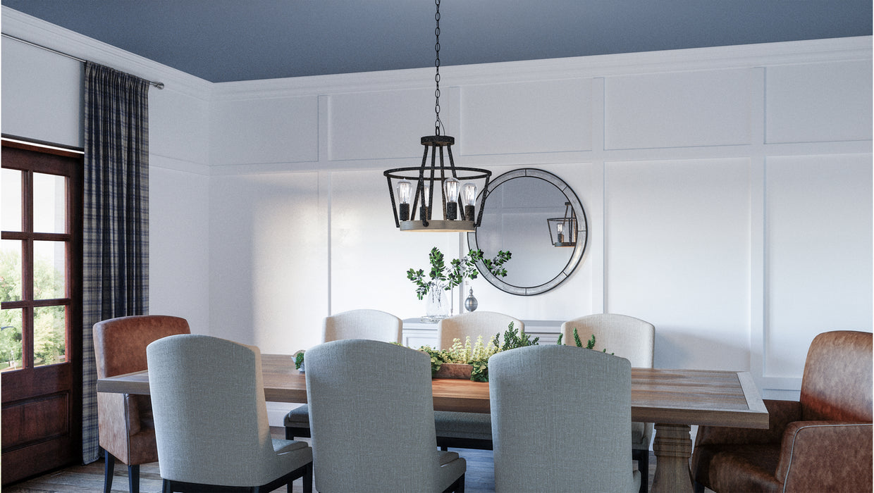 Four Light Pendant from the Brockton collection in Grey Ash finish