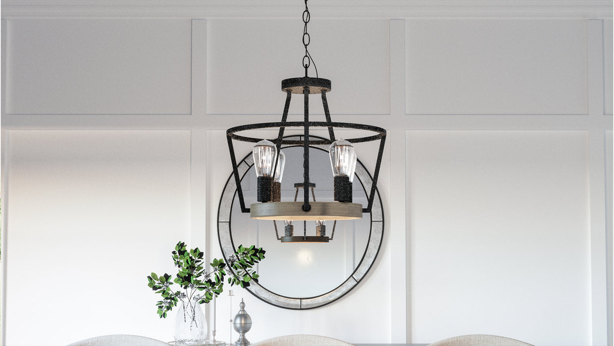 Four Light Pendant from the Brockton collection in Grey Ash finish
