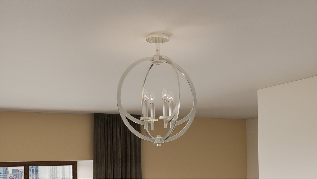 Four Light Semi-Flush Mount from the Orion collection in Brushed Nickel finish
