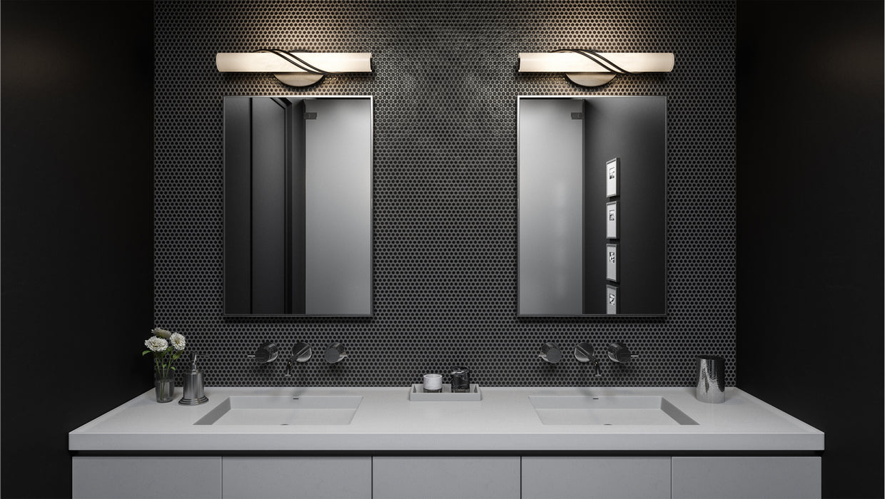 LED Bath Light from the Serenade collection in Matte Black finish